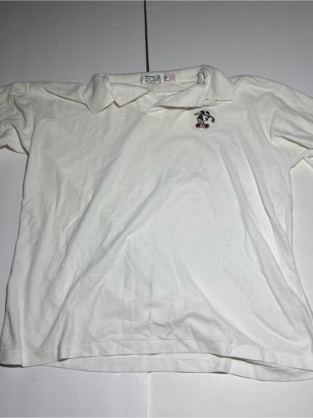 Disney Polo Top White Size M Mickey Mouse Golf Club Embroidered